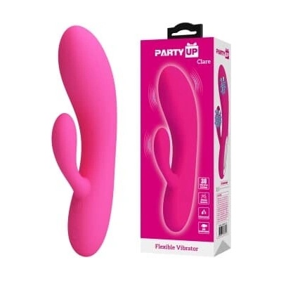 Party Up silikónový vibrátor typ králik nabíjateľný USB Clare