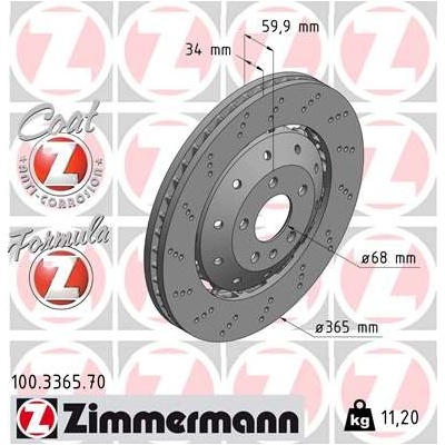 ZIMMERMANN Brzdový kotúč 100336570