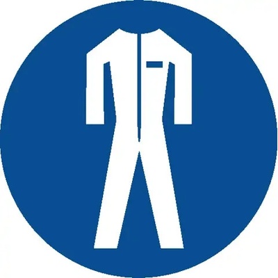 Podlahová značka - Použi ochranný odev, 50 cm