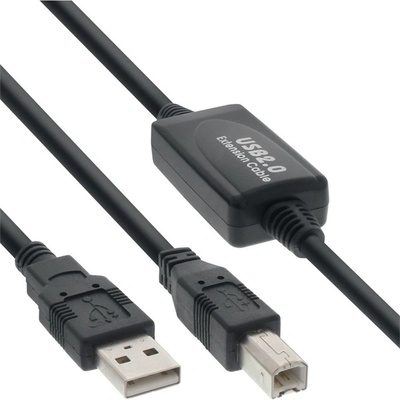 PremiumCord Кабел USB 2.0 повторител, A - B, M/M, 10 m, черен KU2REP10AB (KU2REP10AB)
