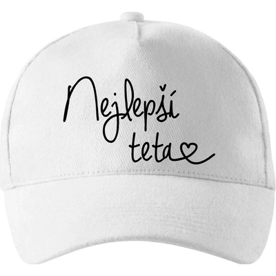 Nejlepší teta se zahnutým kšiltem a látkovou sponou Bílá