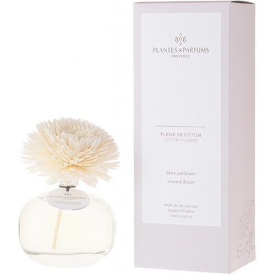 Plantes et Parfums de Provence Fleur de Coton Vonný difuzér s květinou 100 ml