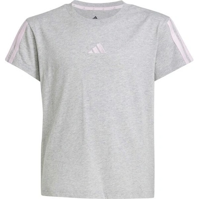 adidas 3 STRIPES TEE Dívčí triko šedá
