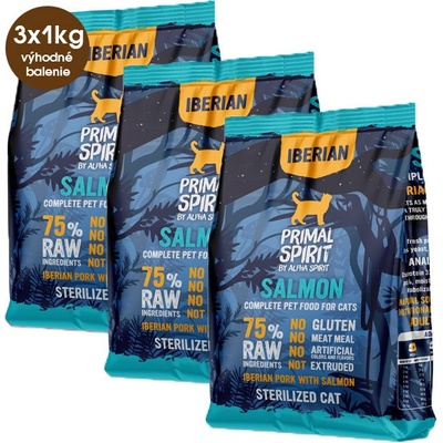 Primal Spirit Iberian Sterilized Cat 75% Salmon 3 kg