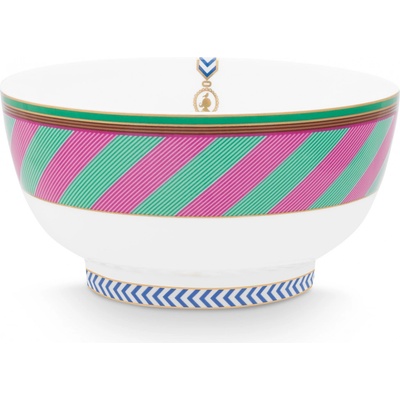 Pip Studio Chique Stripes miska růžovo zelená 18 cm