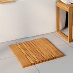 vidaXL Постелка за баня Натурално 50 x 52 см Солидно акациево дърво (42025263)