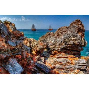 DIMEX ART s. r. o Флизелинов фототапет морски скали 375 x 250 см