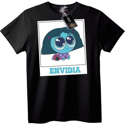 NOONEBRAND Тениска Завист Карикатура - 5XL, Black