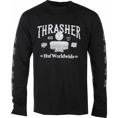 мъжка тениска с дълъг ръкав HUF x THRASHER - Monteray - черен - ts01918-black