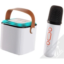 1Mcz WS Y1 Bluetooth karaoke set mikrofon a reproduktor bílý