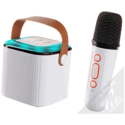 1Mcz WS Y1 Bluetooth karaoke set mikrofon a reproduktor bílý