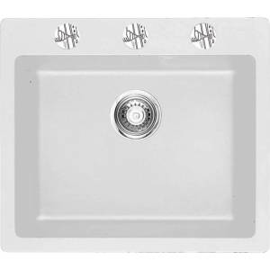 Inter Ceramic Кухненска мивка Inter Ceramic, композит, бял гранит, 57x50 см (8304 WHITE) Мивка за вграждане