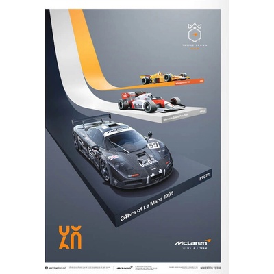 Umělecký tisk Mclaren Racing - the Triple Crown - 60th Anniversary, Automobilist, 21 × 30 cm