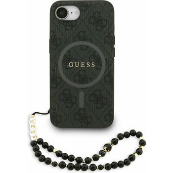 GUESS PU Leather 4G Colored Ring Strap MagSafe Заден калъф за iPhone 16e Black Guess | Cheren | ЖЕНИ | UNI