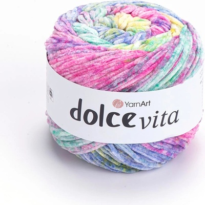 Yarn Art Dolce Vita 3411 růžová zelená modrá fialová žlutá