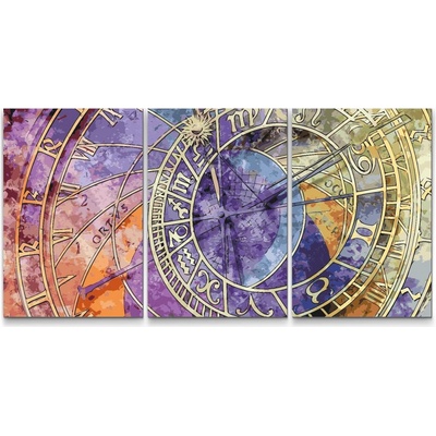 Painting Queens Painting Queens Orloj sada 3 ks 80 x 120 cm na rámu PBNSET/03ORLOJ/80 x 120_80 x 120_80 x 120/W