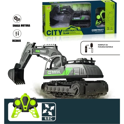 Багер с радиоуправление, акумулаторни батерии със светлинни ефекти 911-653А