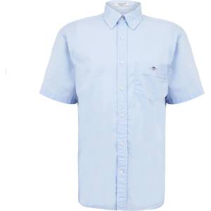 Gant Риза с къс ръкав Gant Men's Classic Poplin Short Sleeve Shirt - Light Blue 455