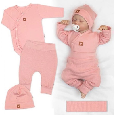 Baby Nellys Rostoucí 3dílná sada pro miminko Nature korálová – Zboží Dáma