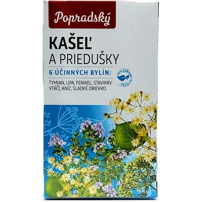 Baliarne obchodu Poprad Bylinný čaj kašel a průdušky 15 x 1,5 g