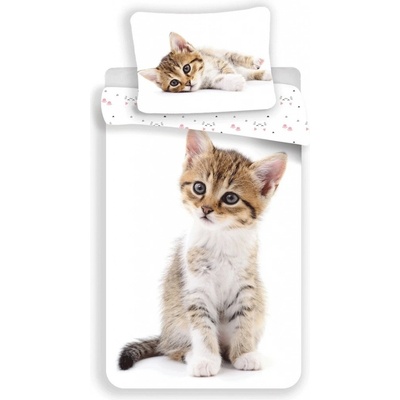Jerry Fabrics bavlna obliečky Mačiatko white 140x200 70x90