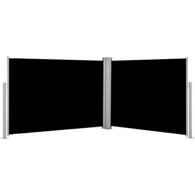 Greatstore Zatahovací boční markýza / zástěna černá 120 x 1000 cm