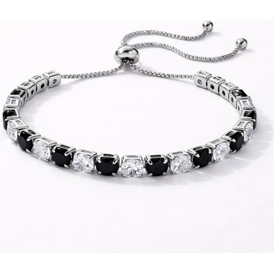 Sisi Jewelry Náramek s černými zirkony Cianoti NR2324-KSB00001 Černá 26 cm