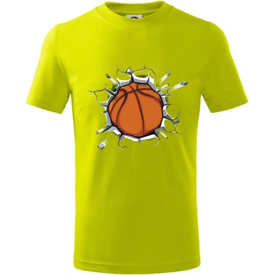 Basketbal lopta v triku tričko limetková
