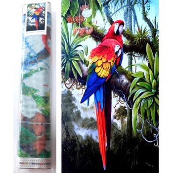 Norimpex - Puzzle Diamant painting: Colorful parrots 80x40cm - 1 - 39 piese