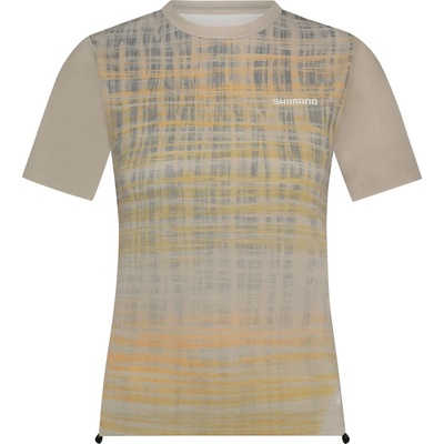 Shimano Дамска фланелка с къс ръкав за колоездене Shimano Women's Spazio Short Sleeves Jersey Printed Cycling jersey - Beige (156-2607-0313)