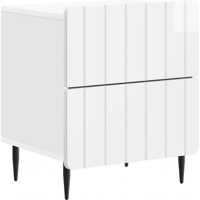 vidaXL Нощен шкаф Бял гланц 43 x 34, 5 x 49, 5 см Инженерна дървесина (894303)