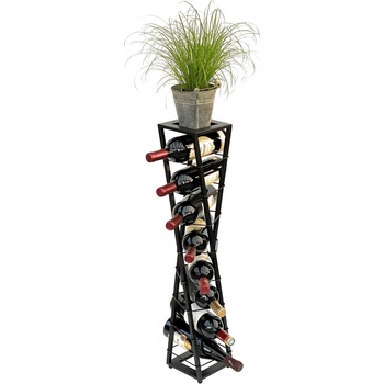 DanDiBo Design Stojan na víno Kovový čierny kvetinový stĺp Esperanza 80 cm