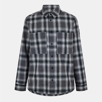 BELSTAFF Men's Outpost Long-Sleeve Patterned Shirt - Black