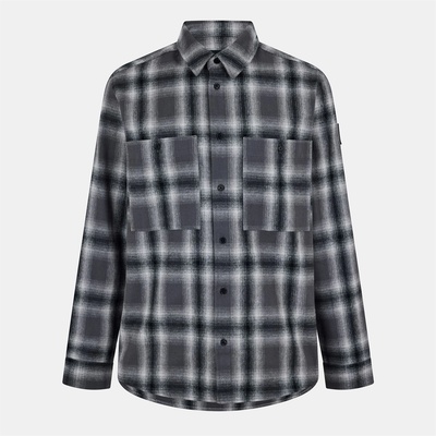 BELSTAFF Men's Outpost Long-Sleeve Patterned Shirt - Black