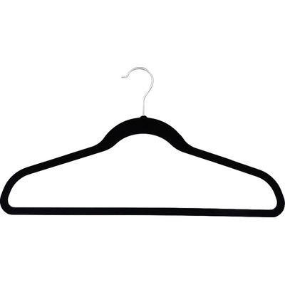 Horecano Закачалка за дрехи с неплъзгащо покритие - 1бр ЧЕРНА 45x0.5xh24cm (HW9907) (011615)