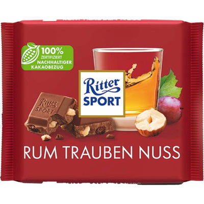 Ritter Sport s rumovými rozinkami a ořechy 100 g
