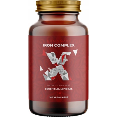 BrainMax Iron Complex Železo bisglycinát 25 mg 100 rastlinných kapsúl