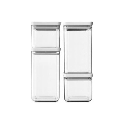 Brabantia Tasty Sada 4 dóz svetlo šedá sklo 2 x 0,7 l 2 x 1,6 l