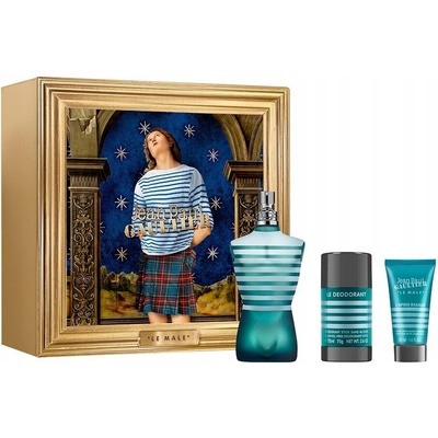 Jean P. Gaultier Le Male EDT 125 ml + balzám po holení 50 ml + tuhý deodorant 75 ml – Hledejceny.cz