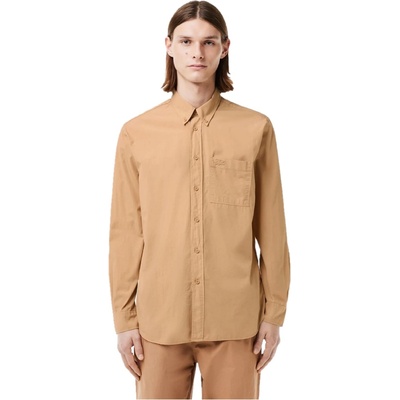 Lacoste Риза Lacoste Men's Long Sleeve Plain Shirt - Sand