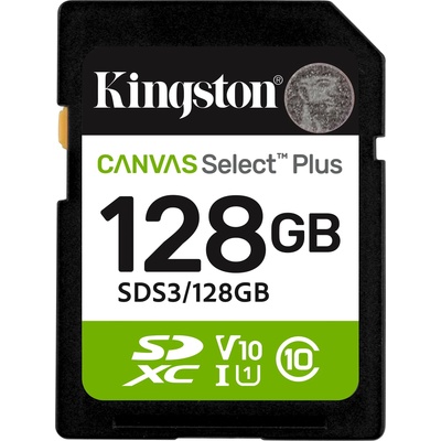 Kingston Technology Canvas Select Plus SDS3/128GB microSDXC карта памет, 128GB, Gen3, 150MB/s C10, UHS-I U1 V10 (SDS3/128GB)