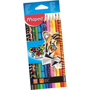 Maped Color´Peps Animals trojhranné farbičky 12 ks v kartónovom obale