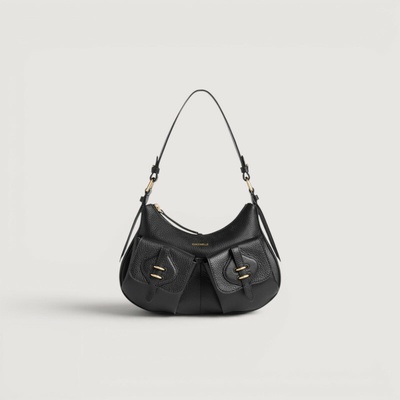 Coccinelle MAVERY POCKET SMALL kožená kabelka Noir