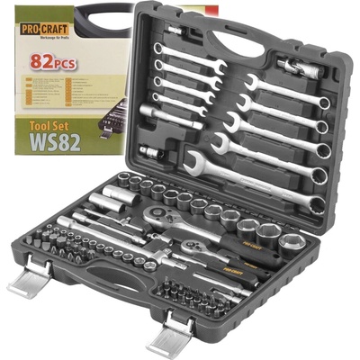 Procraft gola súprava 1/2"+1/4" 82-dielna OP kľúče 9ks WS82