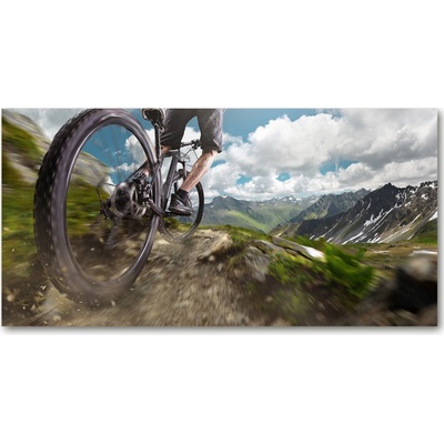 Fotoobraz na skle horská cyklistika 100x50 cm