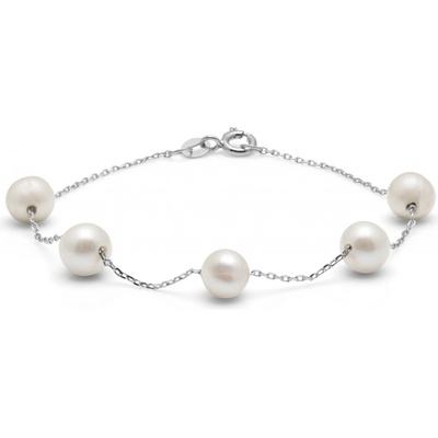 AURA Stříbrný dámský náramek s pravými perlami Kyoto Pearl TKKP028C