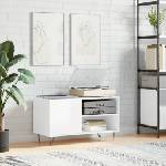 vidaXL Шкаф за грамофонни плочи бял гланц 85x38x48 см инженерно дърво (831702)