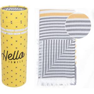 Hello Towels памучна кърпа Bali, Сиво / жълто