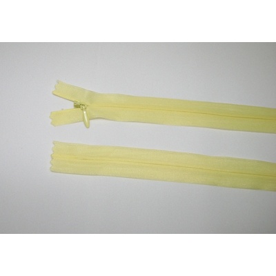 Zips krytý 3mm žltá nedeliteľný 18cm dederon