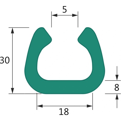 10 ks - Penový polyetylén Profil U FIX 18 (1ks=2bm)
